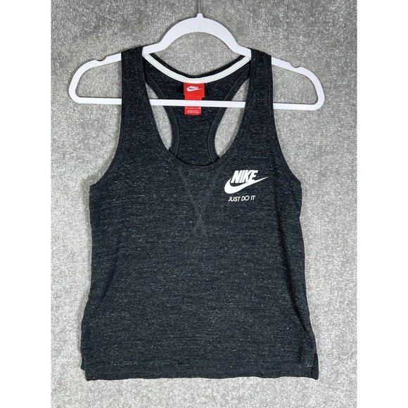 Nike Gym Vintage Racerback Tank‎ Top Womens Size Small Black Sail Sleeveless - Picture 1 of 9